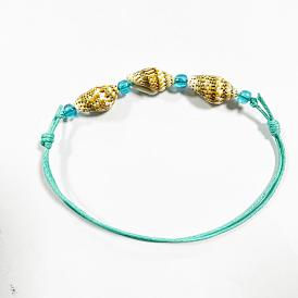 Funny Conch Shell Beaded Bracelet for Children Girl Women, MIYUKI Round Rocailles Beads Adjustable Bracelet