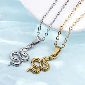 Змея 304 ожерелья из нержавеющей стали с подвеской, ионное покрытие (ip)