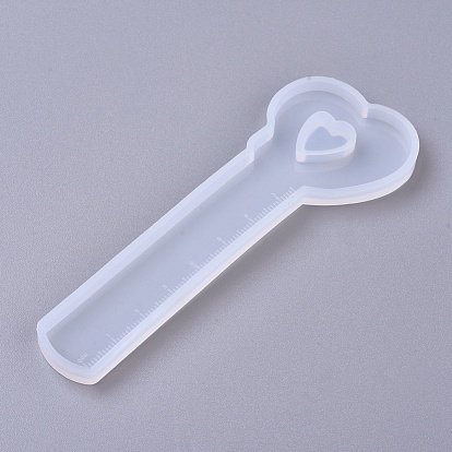 DIY Love Heart Ruler Silicone Molds, Resin Casting Molds, For UV Resin, Epoxy Resin Jewelry Making