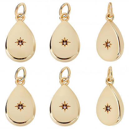12 кулоны из латуни с прозрачным кубическим цирконием, слеза, без кадмия и без свинца, с целью перехода в кольце
