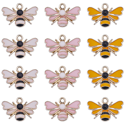 30 шт 3 цвета сплава эмалевые подвески, пчелиное очарование