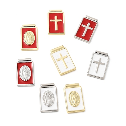 Латунь эмаль подвески, прямоугольник амулеты, стойки покрытие, долговечный, без свинца и без кадмия, настоящий 18k позолоченный/платиновый