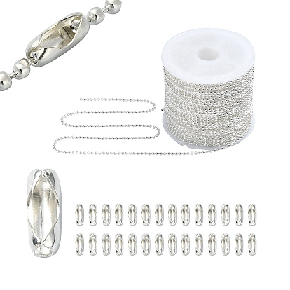 DIY Tag Chains Making Kit, Including Iron Ball Bead Chains, Soldered, with Spool, with Ball Chain Connectors