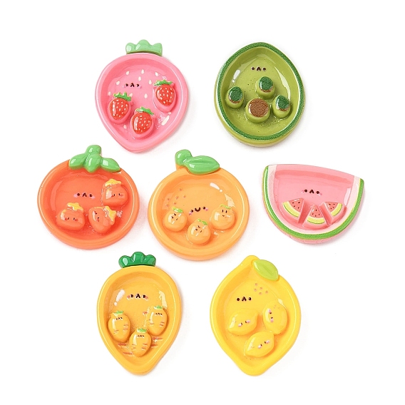 Кабошоны из непрозрачной смолы для фруктового ассорти, разнообразные