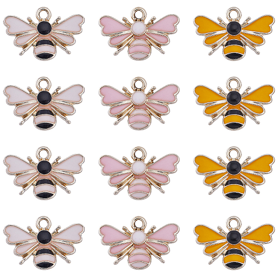 30 шт 3 цвета сплава эмалевые подвески, пчелиное очарование