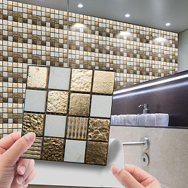 MSC081 3D Mosaic Tile Sticker DIY Decorative Self Adhesive Decorative Waterproof Wall Sticker