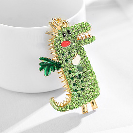 Metal Diamond Car Ornament Small Dinosaur Keychain Pendant Cartoon Cute Creative Gift