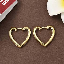 Латунные серьги обруча, без кадмия и без свинца, сердце