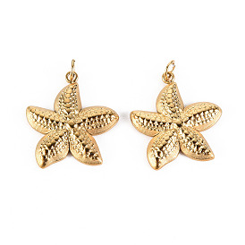 304 подвески из нержавеющей стали, с прыжковых колец, морская звезда