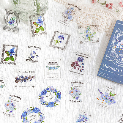 30Pcs Flower Pattern PET Sticker, Self-Adhesive Decals for DIY Album Scrapbook, Diary Decoration