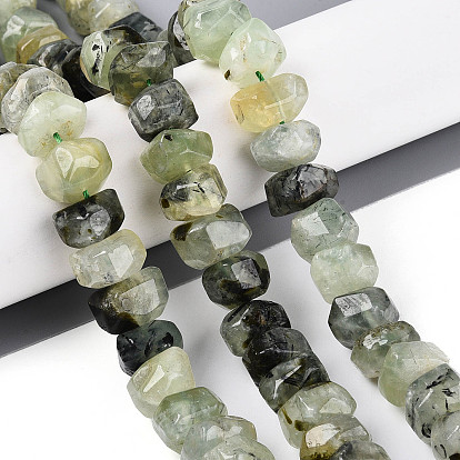 Природные пренит нитей бисера, граненые, шайба