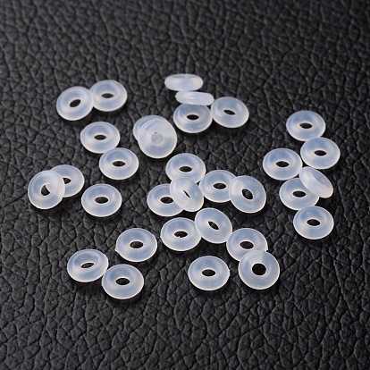 Rubber O Rings, Donut Spacer Beads, Fit European Clip Beads, 6x2mm, Hole: 2mm