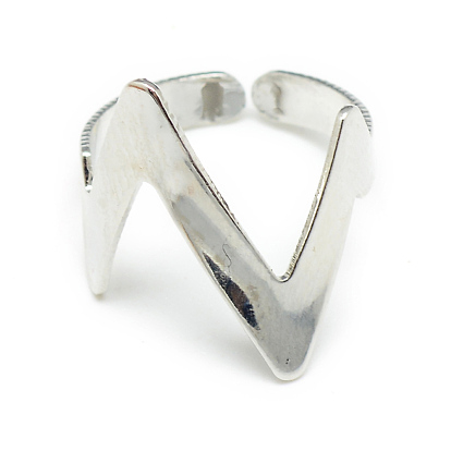 Initial Letter N Open Ring, Iron Cuff Ring for Women