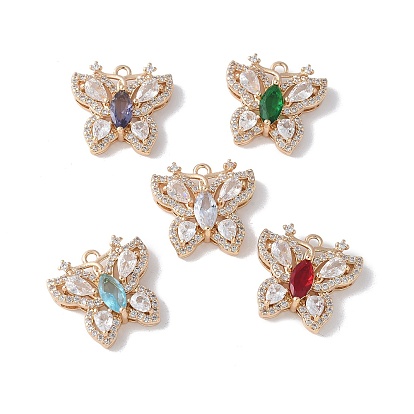 Латунь стекло кулоны, бабочка, граненые