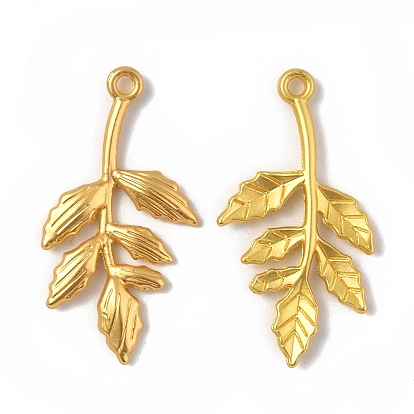 Crémaillère pendentifs en alliage placage, sans cadmium et sans plomb et sans nickel, charme branche feuillue
