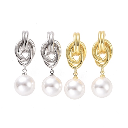 Серьги-пусеты с пластиковым жемчугом, украшения из латуни для женщин, без кадмия и без свинца