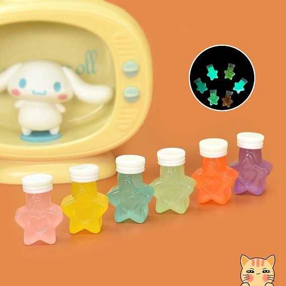 Светящиеся смоляные звезды, миниатюрные украшения, для садовых кукольных домиков