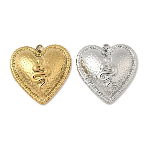 304 подвески из нержавеющей стали, сердце со змеей