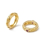 Brass Rhinestone Linking Rings, Long-Lasting Plated, Round Ring