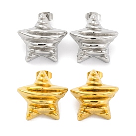 Ионное покрытие (ip) 304 серьги-гвоздики из нержавеющей стали, звезда