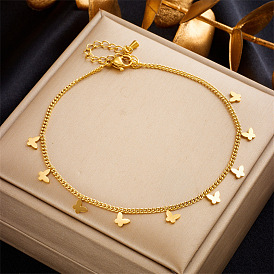 Bracelet de cheville pendentif papillon minimaliste avec chaîne en métal élégante - accessoire polyvalent et unique