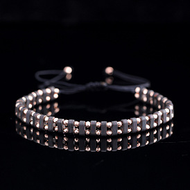 Синтетические немагнитные гематитовые бусины, плетеные браслеты из бусин для мужчин и женщин, прямоугольные