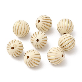 Plating Acrylic Beads, Golden Metal Enlaced, Round