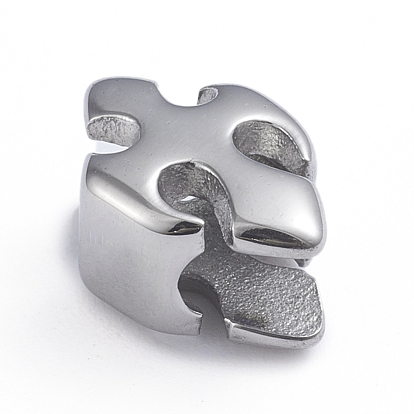 Retro 304 Stainless Steel Slide Charms/Slider Beads, Easter Theme, for Leather Cord Bracelets Making, Cross