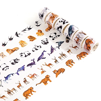 Animal Pattern Adhesive Paper Tape, for Card-Making, Scrapbooking, Diary, Planner, Envelope & Notebooks