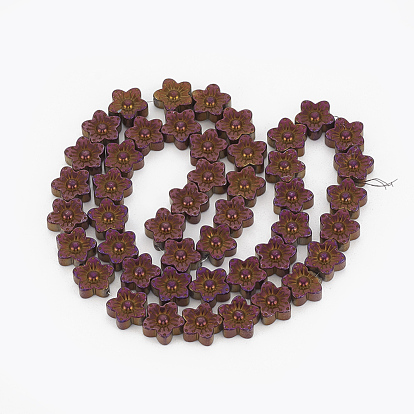 Electroplate Non-magnetic Synthetic Hematite Beads Strands, Flower