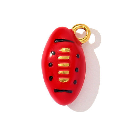 304 нержавеющей стальной эмали подвески, регби прелести, ионное покрытие (ip), реальный 18 k позолоченный