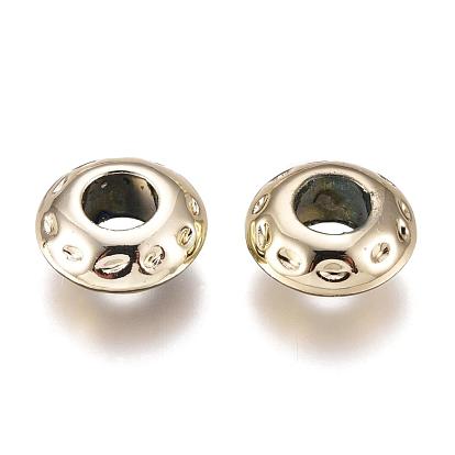 Nickel Free & Lead Free Golden Alloy European Beads, Long-Lasting Plated, Large Hole Rondelle Beads, 11x5mm, Hole: 4.5mm
