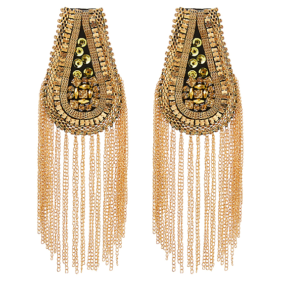 2шт. железные и стеклянные эполеты, аксессуары для костюмов, кисточка