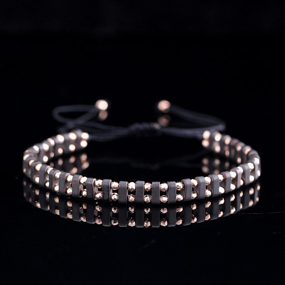 Синтетические немагнитные гематитовые бусины, плетеные браслеты из бусин для мужчин и женщин, прямоугольные