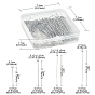 400Pcs 4 Styles 304 Stainless Steel Flat Head Pins