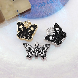 Alloy Enamel Pendants, Butterfly Charms