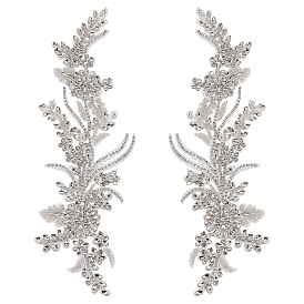 Аксессуары для костюмов с вышивкой из полиэстера и блесток, украшение для шитья стразами, цветок