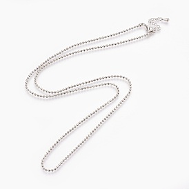 Brass Ball Chain Necklace Making, with Alloy Lobster Claw Clasps and Alloy Extender Chains, Long-Lasting Plated
