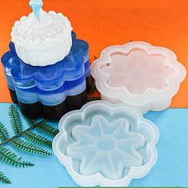 Flower DIY Silicone Storage Box Molds, Resin Casting Molds, For UV Resin, Epoxy Resin Jewelry Making