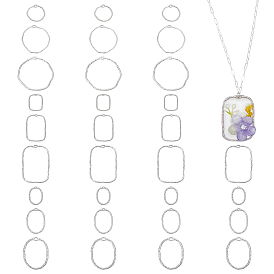 36шт 9 стили подвески из сплава с открытой спиной, для diy уф смолы, эпоксидная смола, Прессованные цветочные украшения, смешанный щель, без кадмия и без свинца