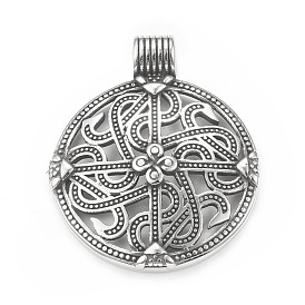 Viking Odin 304 Stainless Steel Pendants, Flat Round with Cross Charm