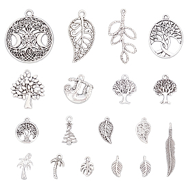 180Pcs 18 Styles Tibetan Style Alloy Pendants
