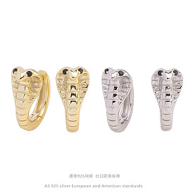Chic Snake Earrings in Sterling Silver - Creative Zodiac Design for Fashionable Women