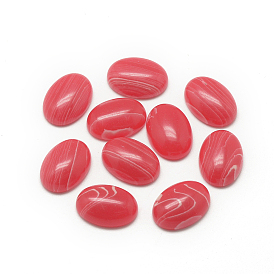 Synthetic Rhodochrosite Cabochons, Dyed, Oval
