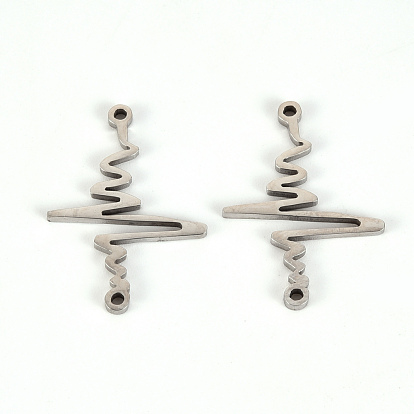201 Stainless Steel Links Connectors, Laser Cut, Heartbeat