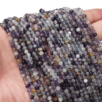 Природного флюорита бисер нитей, круглые, граненые