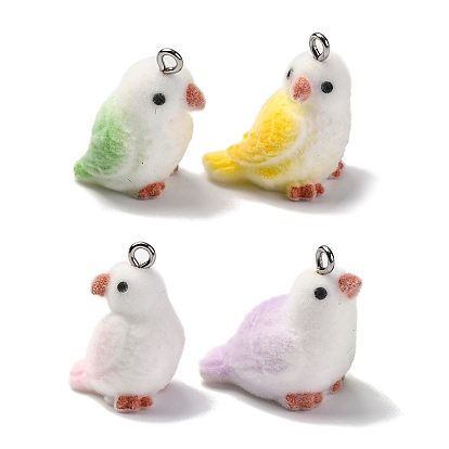 Кулоны из флокированной смолы, с железной платиной петлей, сорока