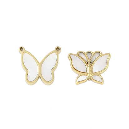 Натуральные раковины, ионное покрытие (IP) 304 подвески-бабочки из нержавеющей стали, ручная полировка