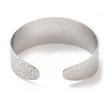 Placage ionique (ip) 304 bracelets à manchette large ouverte en acier inoxydable, bijoux pour femmes