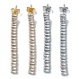 Brass Micro Pave Cubic Zirconia Dangle Stud Earrings, Tassel Earrings, Long-Lasting Plated